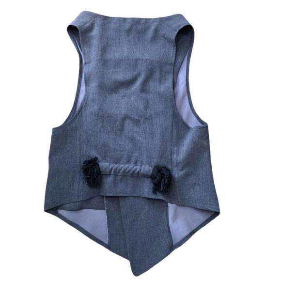 Vintage NWT Alythea Vest Jeweled Embellished Silver Button Gray Size SM Jeweled - Picture 2 of 12